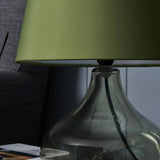 BHS teardrop glass table lamp in green (British brand)