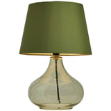 BHS teardrop glass table lamp in green (British brand)