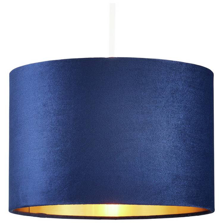 BHS navy velvet easy-fit lampshade 30cm, imported from the UK
