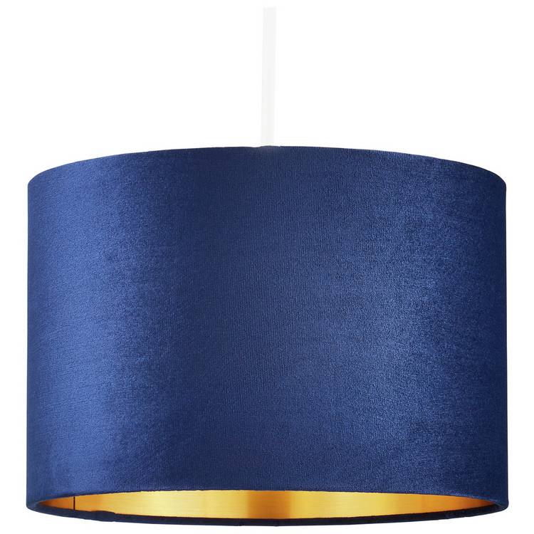 BHS navy velvet easy-fit lampshade 30cm, imported from the UK