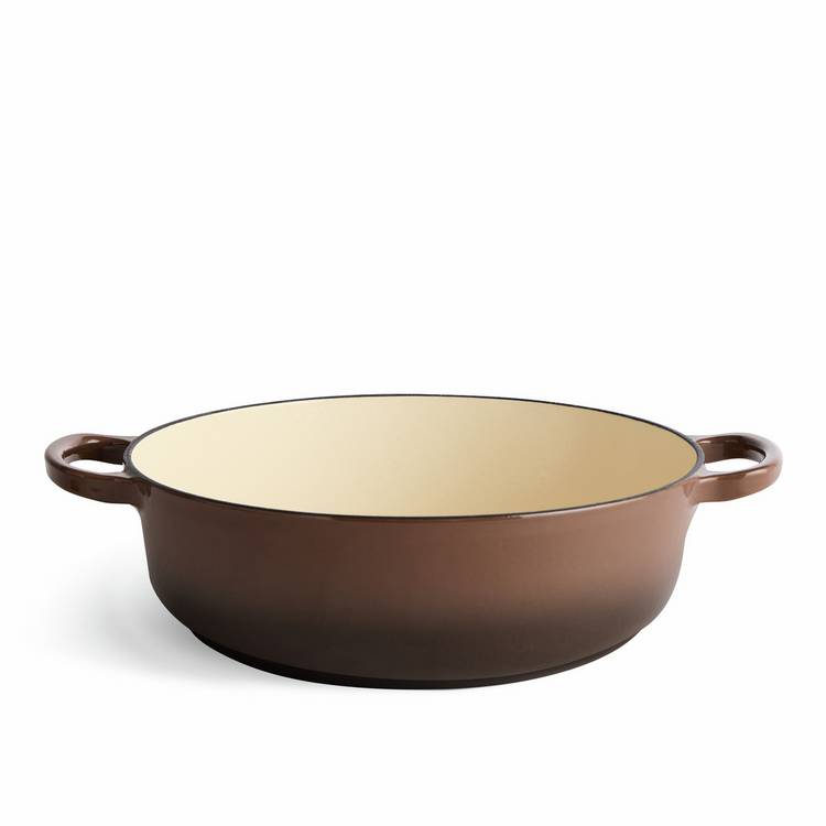 Habitat cast iron casserole dish shallow 4 litre chocolate (British brand)