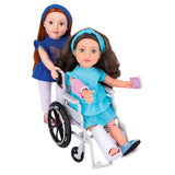 Designafriend dolls wheelchair playset with crutches for 18-inch dolls (British brand)