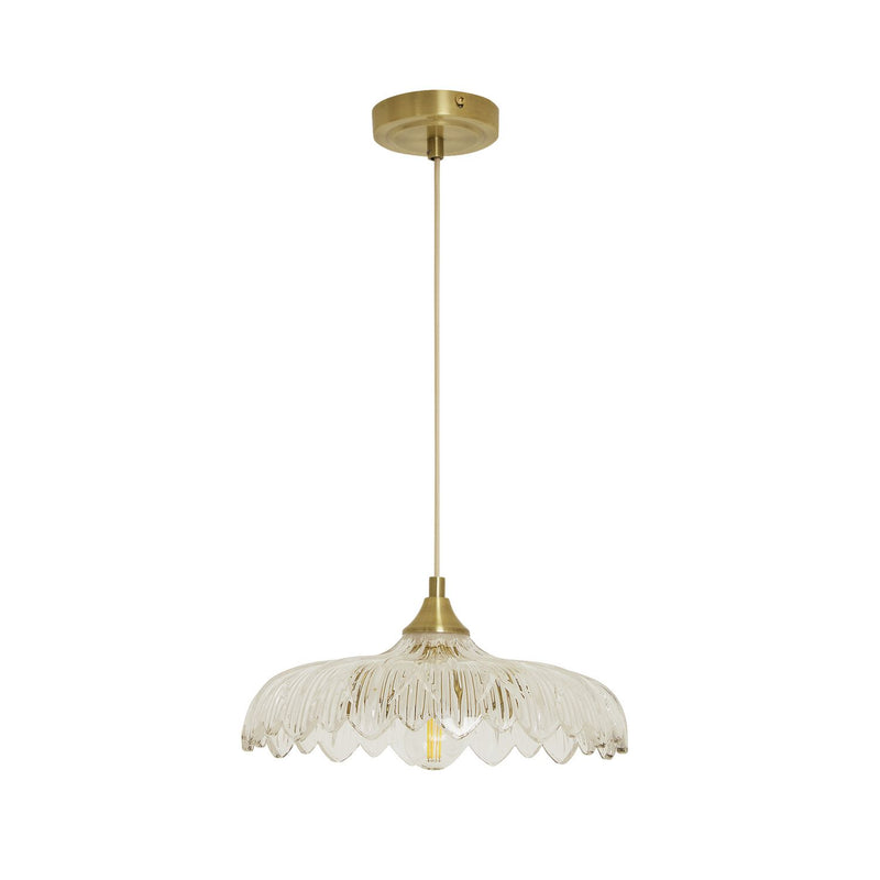 Argos Home petal glass pendant ceiling light brushed brass, imported from the UK