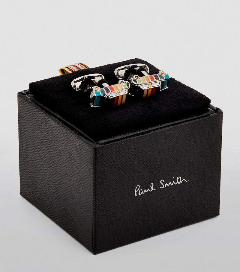Paul Smith mini cufflinks featuring Mini car design - British product