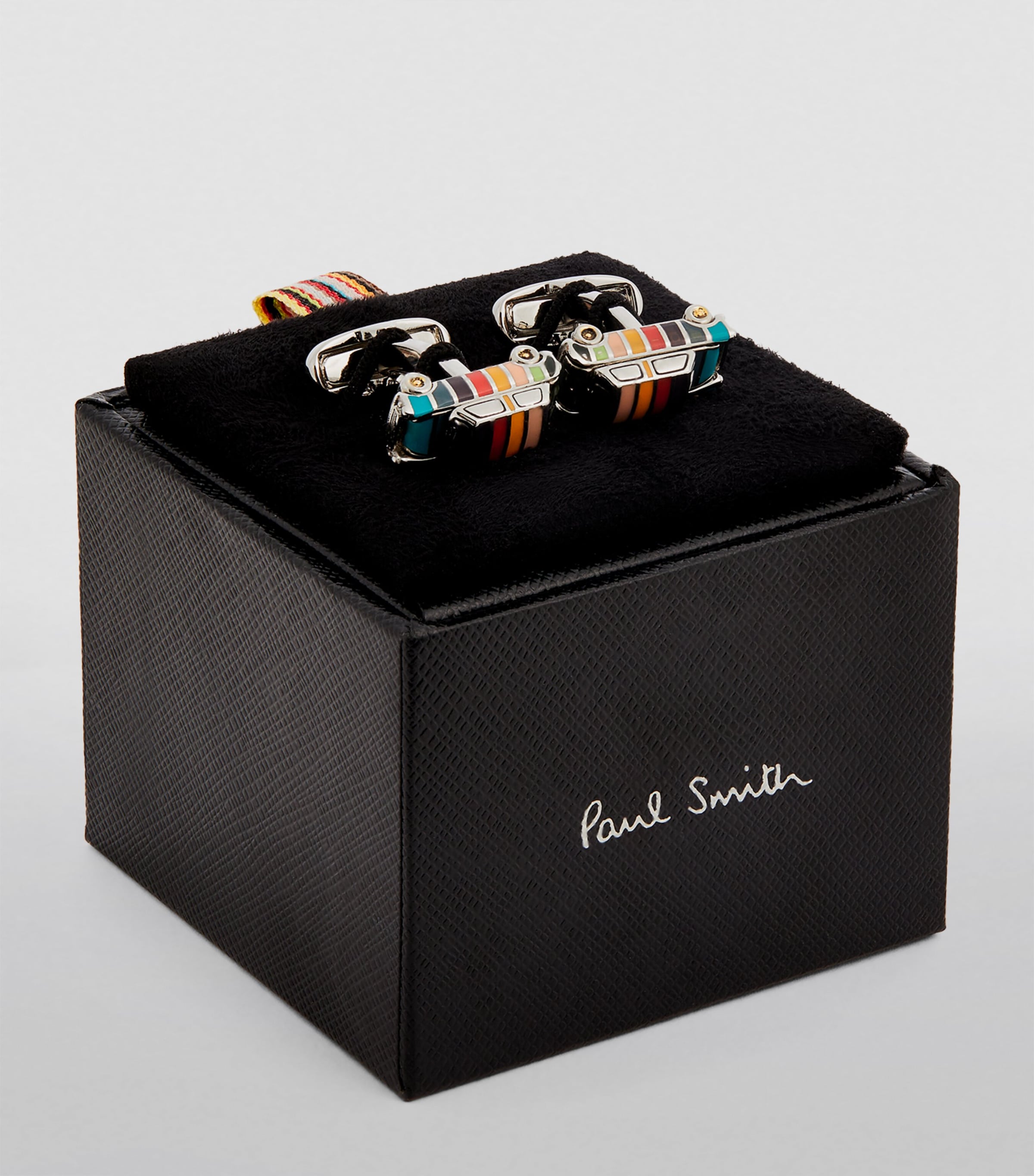 Paul Smith mini cufflinks featuring Mini car design - British product