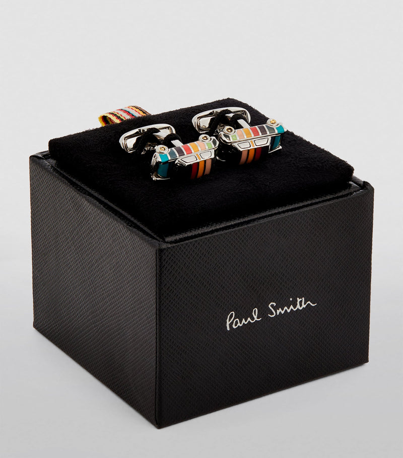 Paul Smith mini cufflinks featuring Mini car design - British product