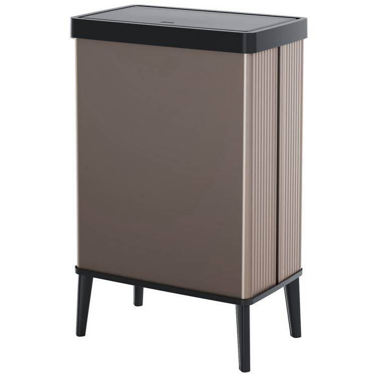 Curver Verto 54 Litre Touch Top High Kitchen Bin-Pearl Rose