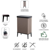 Curver Verto touch top kitchen bin 54L pearl rose, UK version