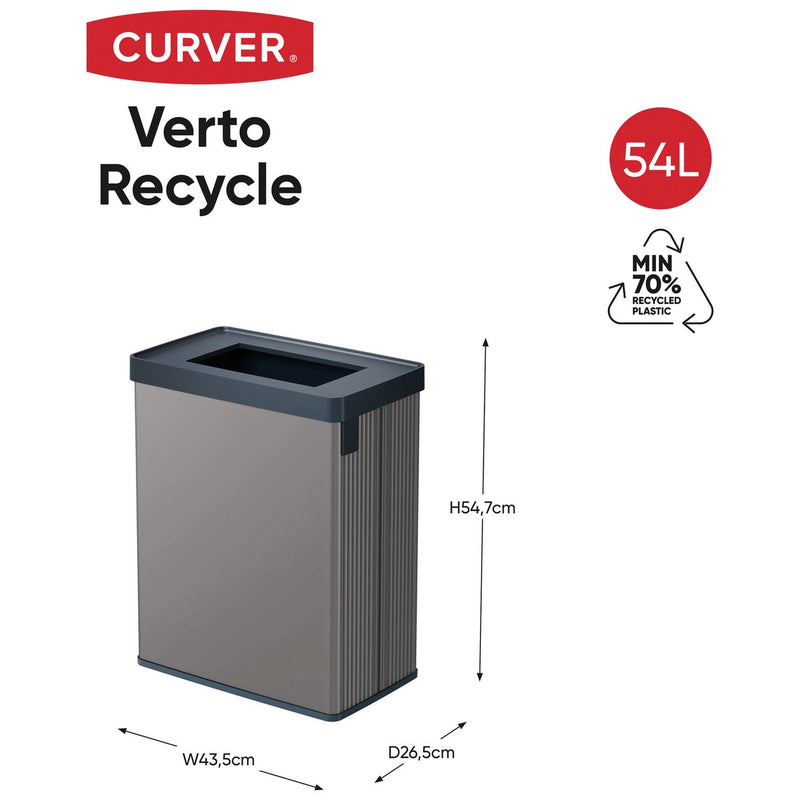 Curver grey 54 litre recycling bin - British product
