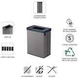 Curver grey 54 litre recycling bin - British product