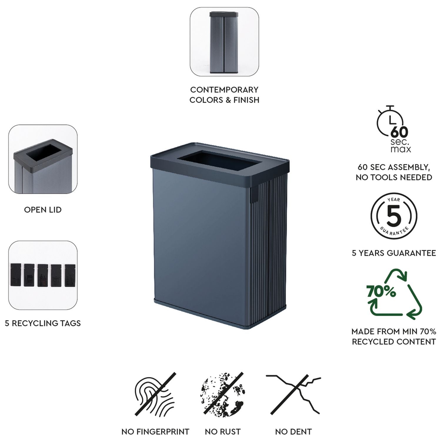 Curver Verto recycling bin 54 litre - British product