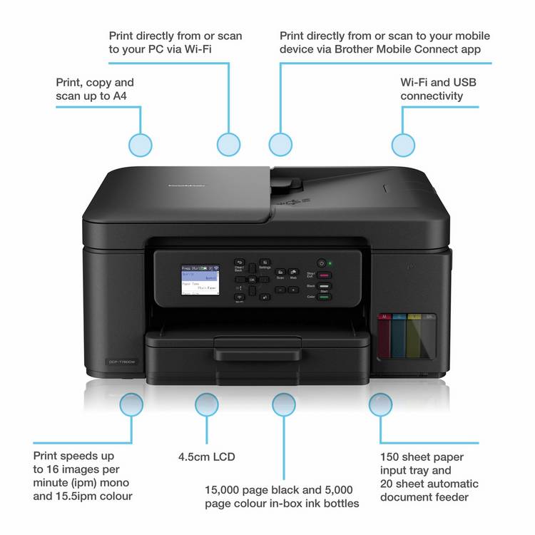 Brother DCP-T780DW wireless tank printer - British product