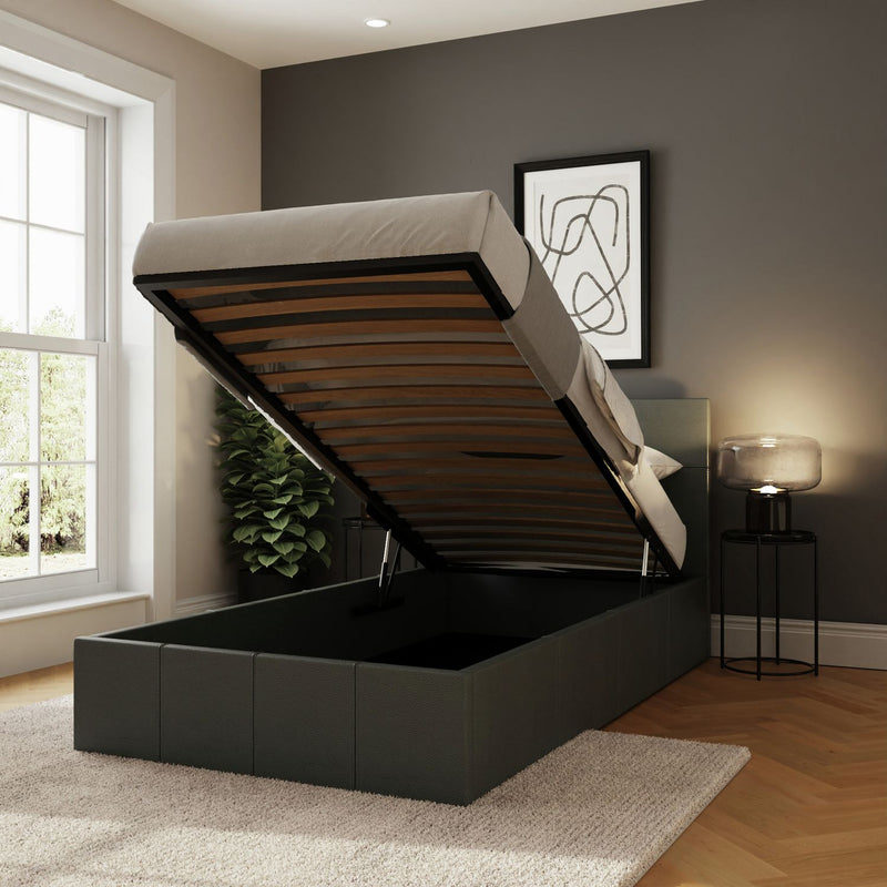 GFW End Lift Single Ottoman Bed - Grey