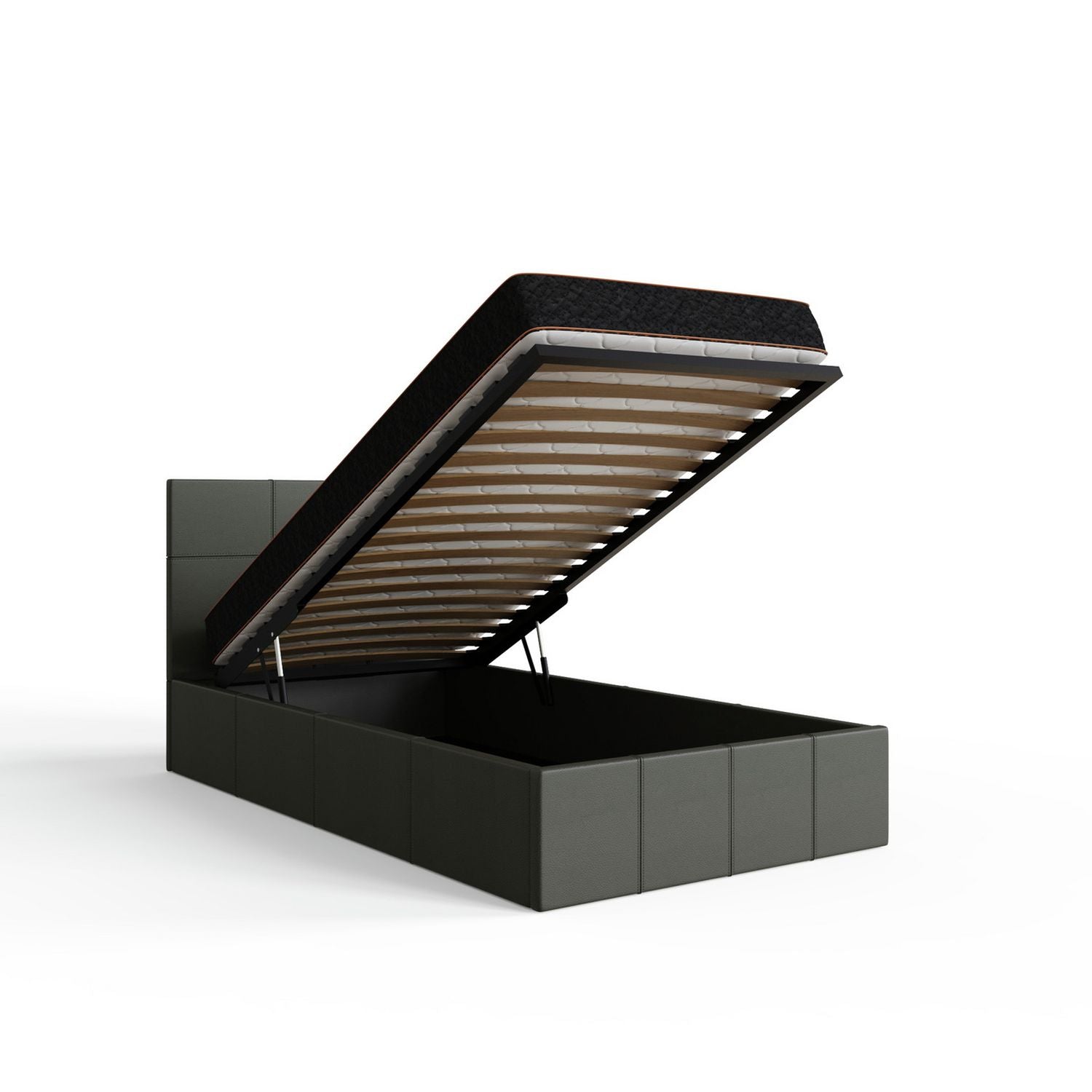 GFW End Lift Single Ottoman Bed - Grey