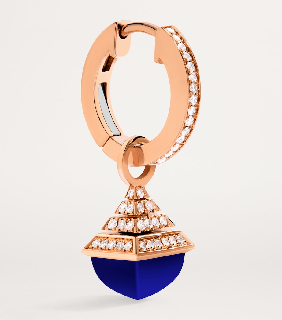 MARLI New York rose gold diamond lapis lazuli drop earrings, UK version