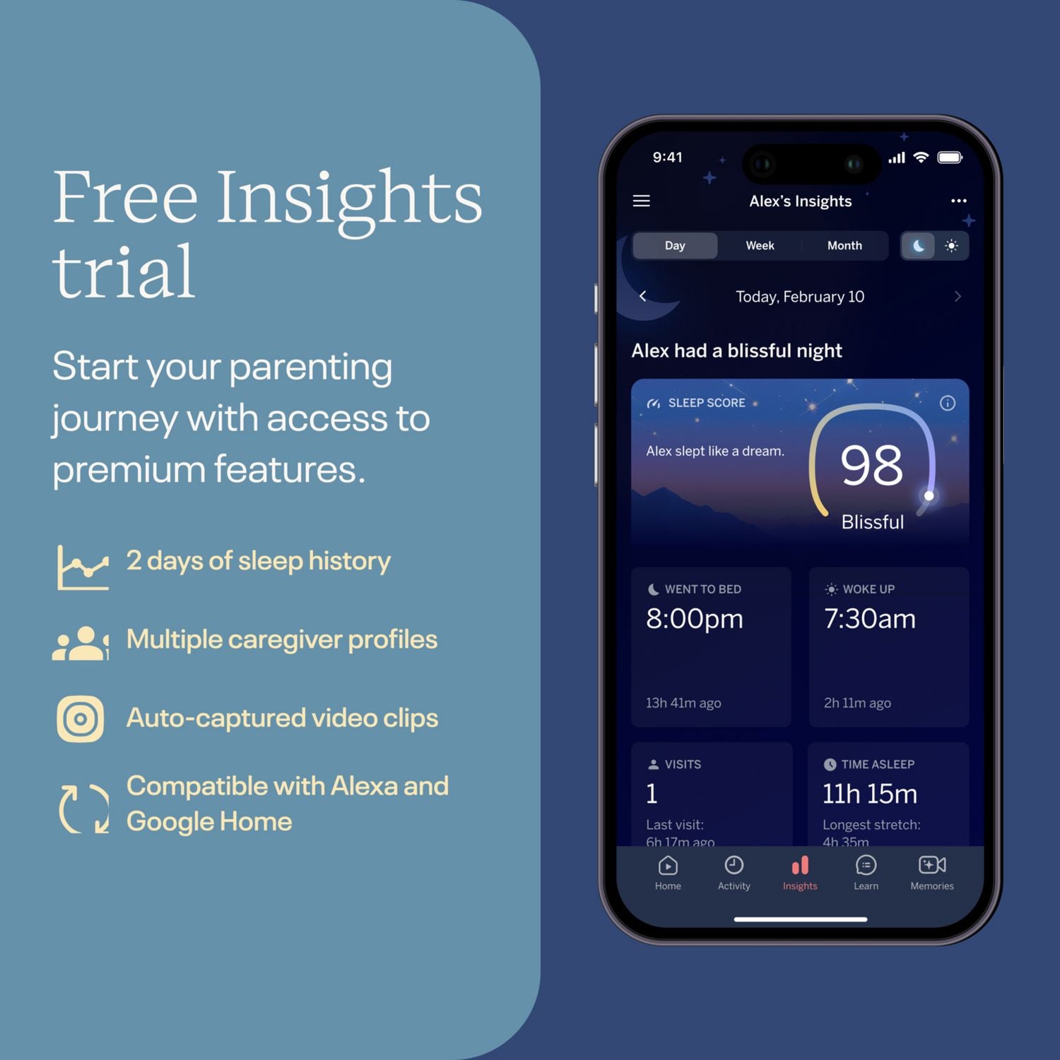 Nanit Pro baby monitor with wall mount, imported from the UK