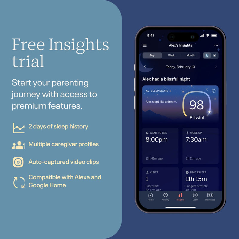 Nanit Pro baby monitor with wall mount, imported from the UK