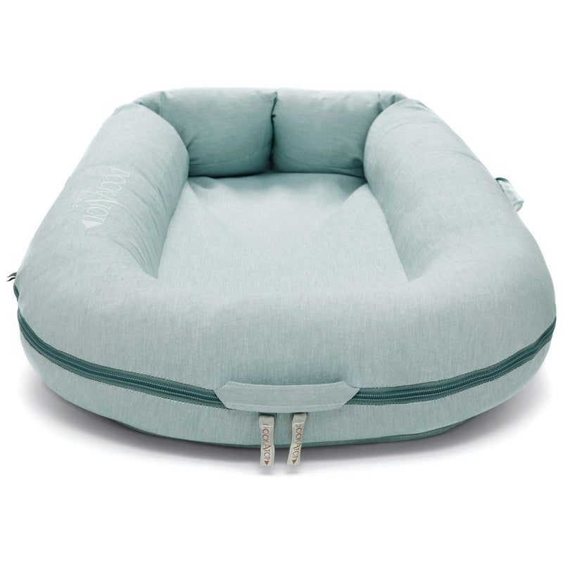 DockATot Dock Marine Chambray baby lounger, imported from the UK