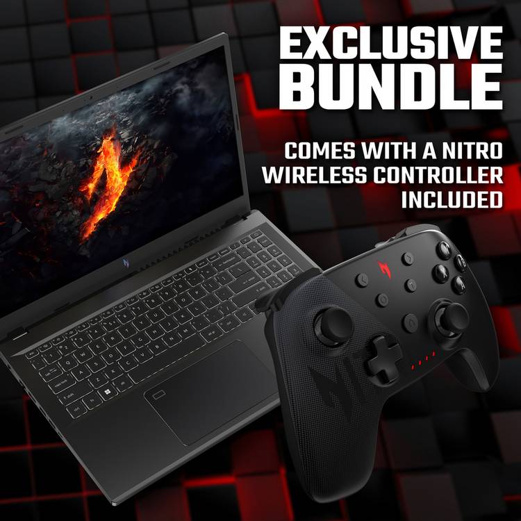 Acer Nitro V15 15.6-inch gaming laptop bundle, imported from the UK