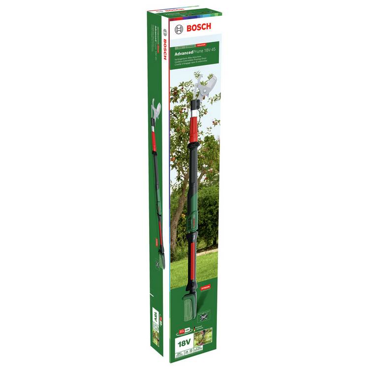Bosch Advanced 18V-45 Pruner garden tool with extension pole - British product