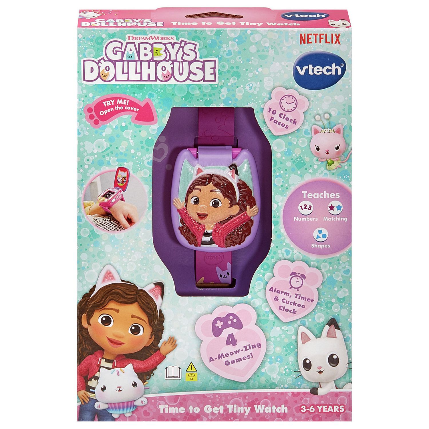 VTech Gabby's Dollhouse wristwatch with digital faces (British brand)
