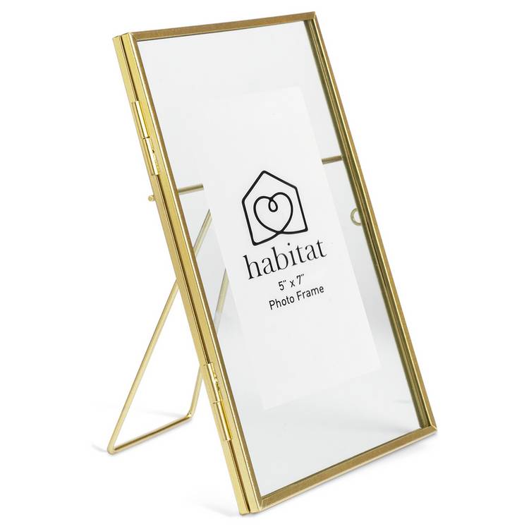 Habitat gold metal easel picture frame 5x7 inch - British product