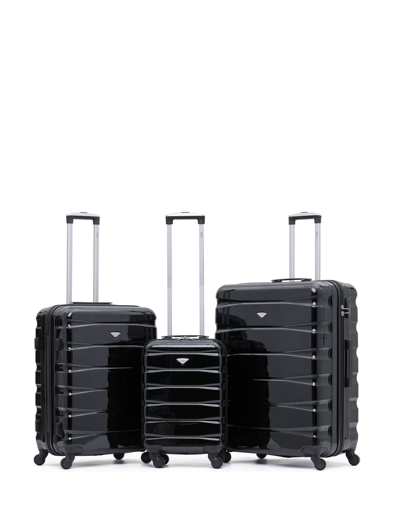 Flight Knight Orange/Black Hardcase Suitcase Set - 3 Piece (Cabin, Medium, Large)