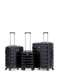 Flight Knight Orange/Black Hardcase Suitcase Set - 3 Piece (Cabin, Medium, Large)