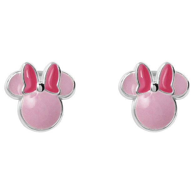 Disney Minnie Mouse pink enamel stud earrings 6.1mm (British brand)