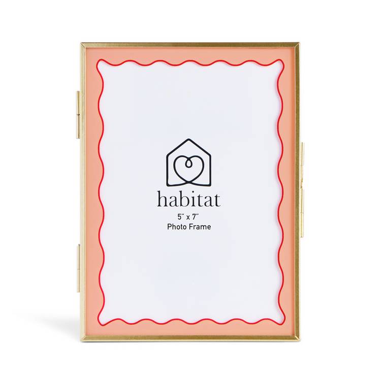 Habitat wavy pink metal picture frame 5x7 inch, imported from the UK
