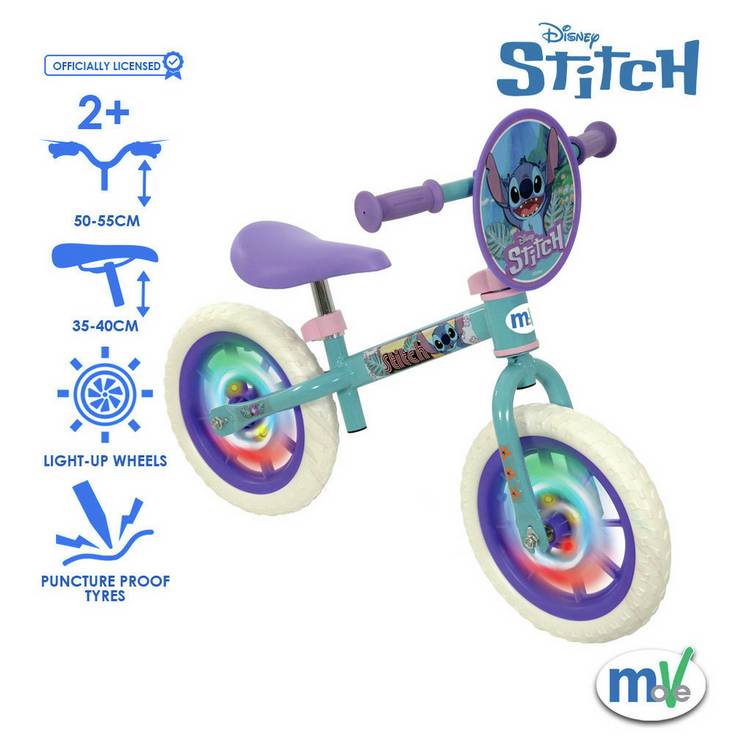 MoVe Stitch balance bike light-up wheels 12 inch, imported from the UK