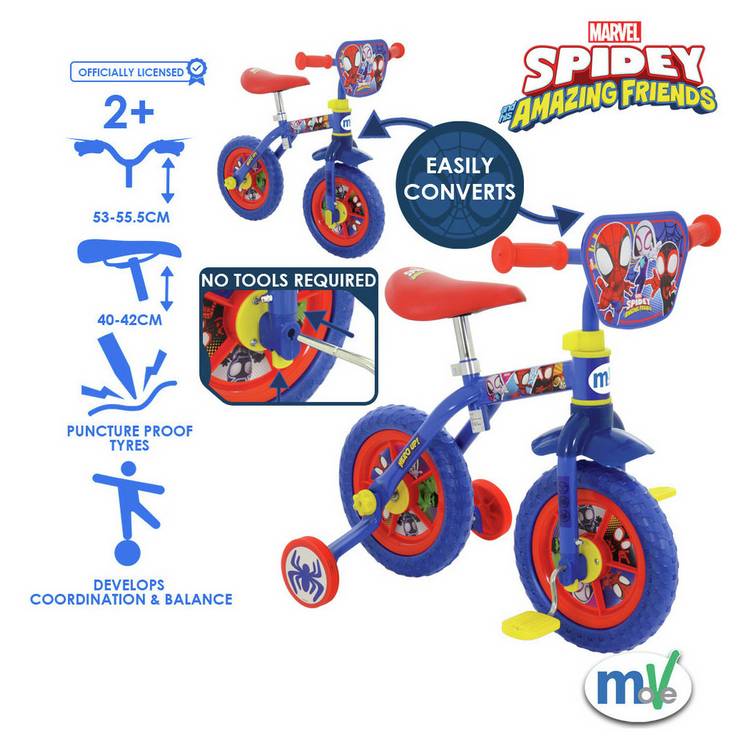 Spidey & His Amazing Friends 2-in-1 balance bike 10 inch - British product