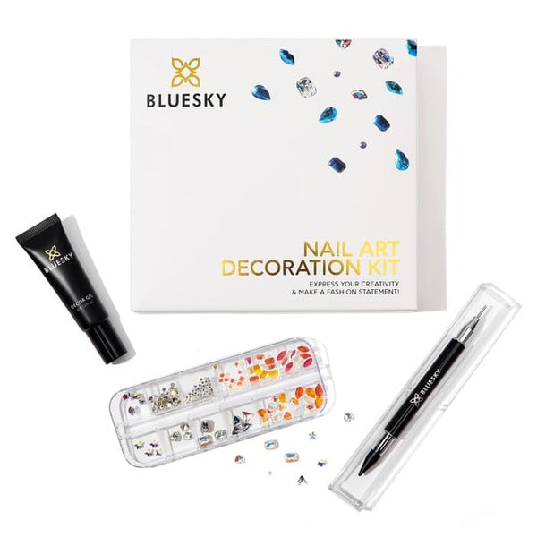 Bluesky Nail Art Decoration Kit with gems and gel (British brand)