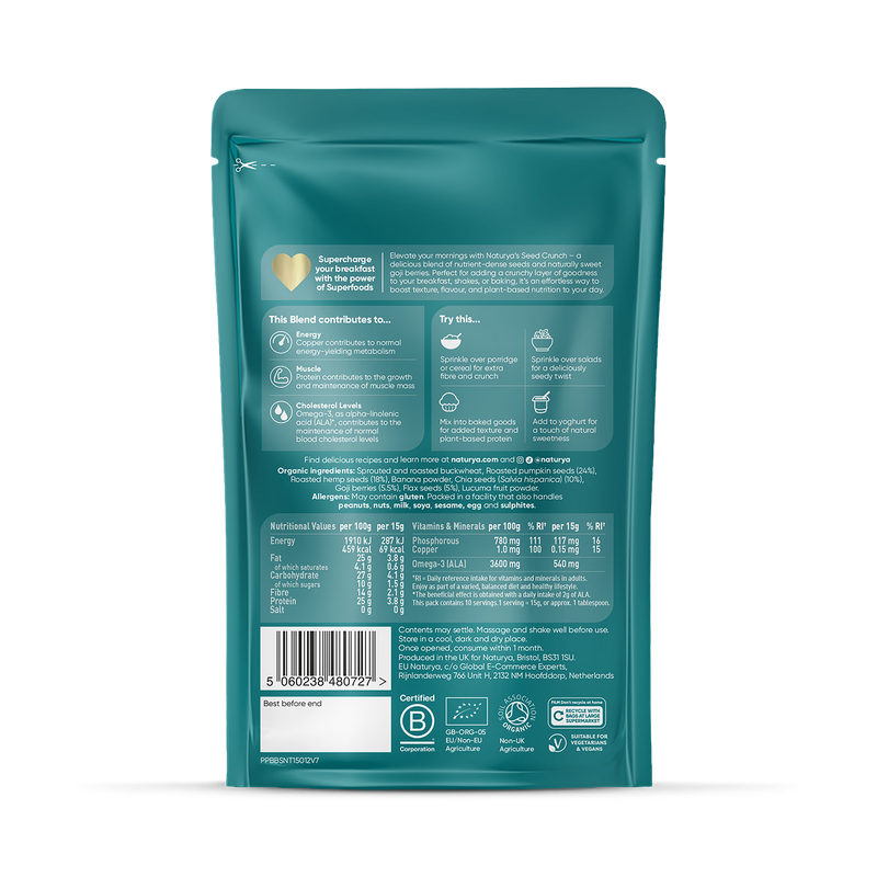Naturya superfood breakfast topper seed crunch 150g (British brand)