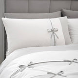 Catherine Lansfield Milo Bows white bedding set double - British product