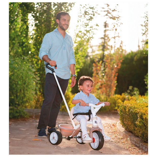Smoby 2-in-1 tricycle ride-on beige with parent handle (British brand)