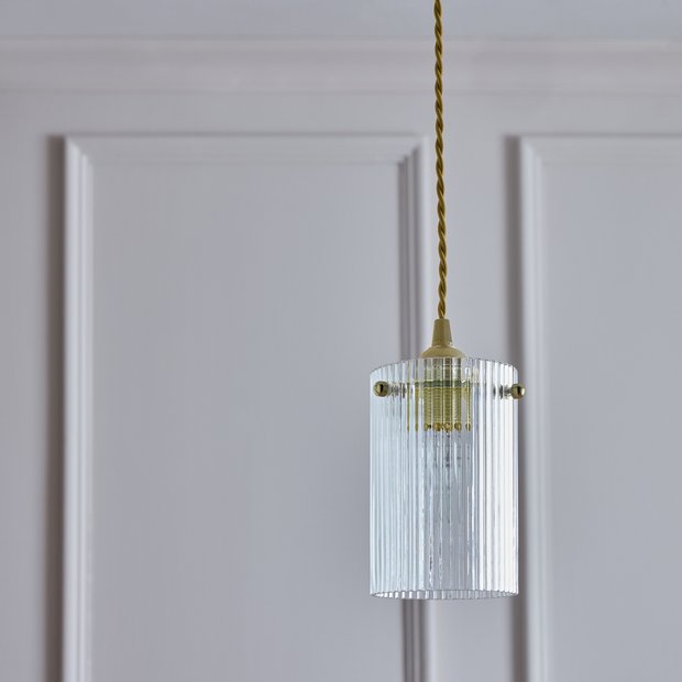 Argos Home ribbed glass lampshade 10cm, UK version