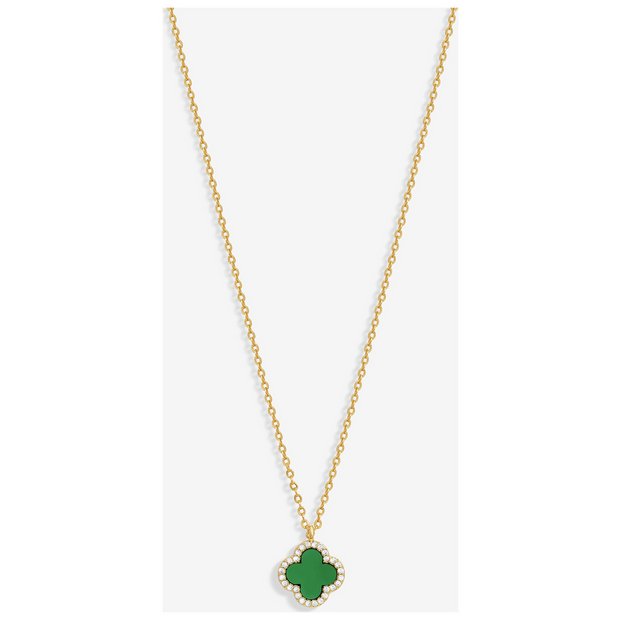 Jon Richard gold-plated clover pendant necklace 16 inch - British product