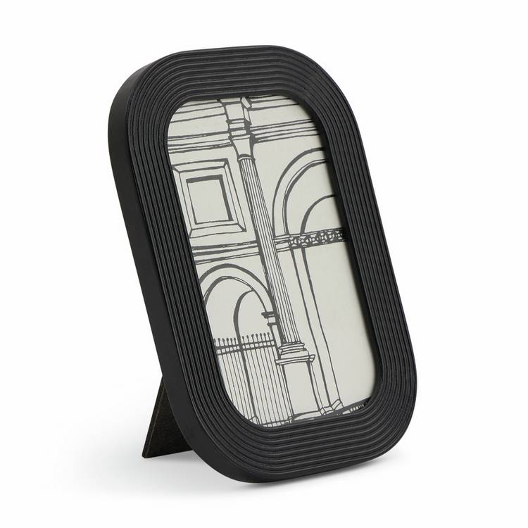 Habitat black ribbed picture frame 4x6, imported from the UK