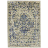 Habitat traditional natural and blue cut pile rug 120x170cm, UK version