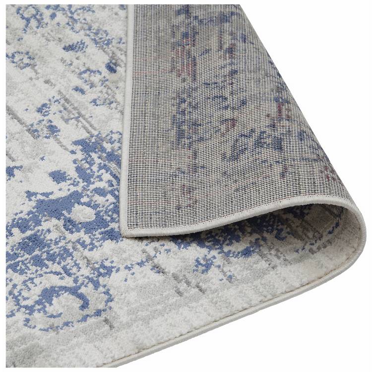 Habitat traditional natural and blue cut pile rug 120x170cm, UK version
