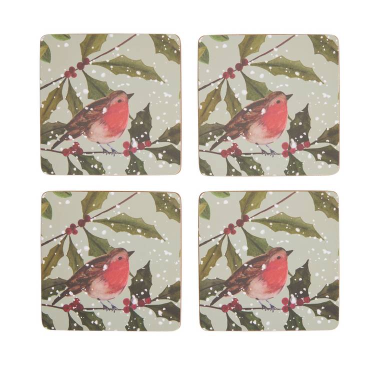 Argos Home robin themed placemats and coasters set - British product
