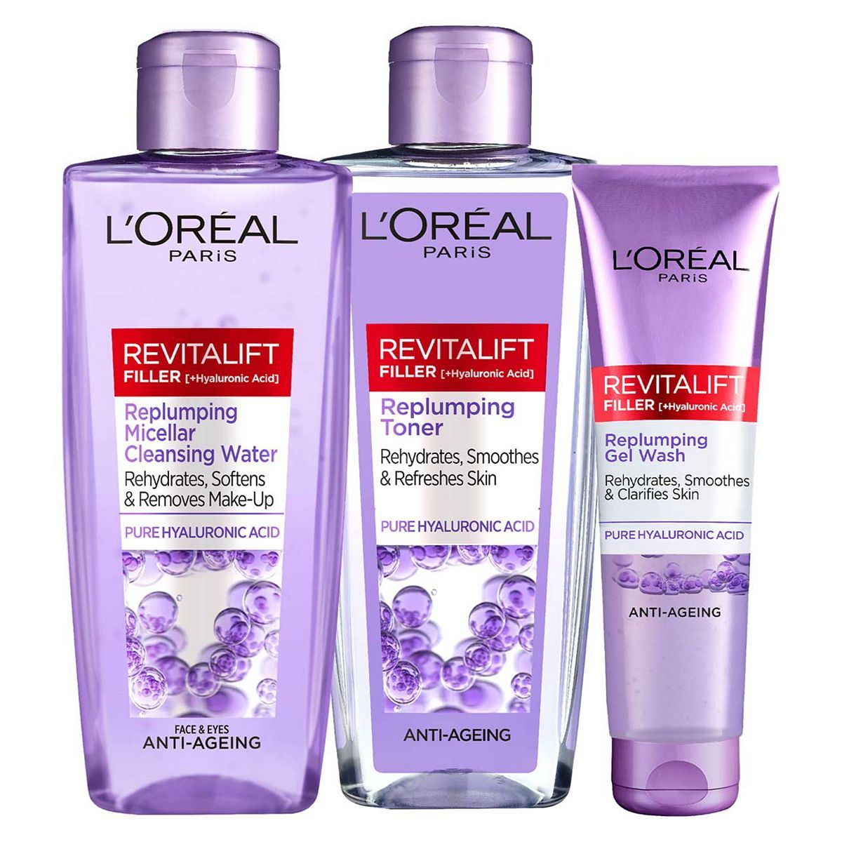 L’Oreal Paris Revitalift Filler Hyaluronic Acid Double Cleanse and Tone Bundle GOODS Boots   