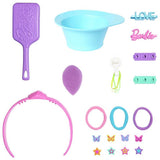 Barbie styling head blonde hair colourful streaks (British brand)