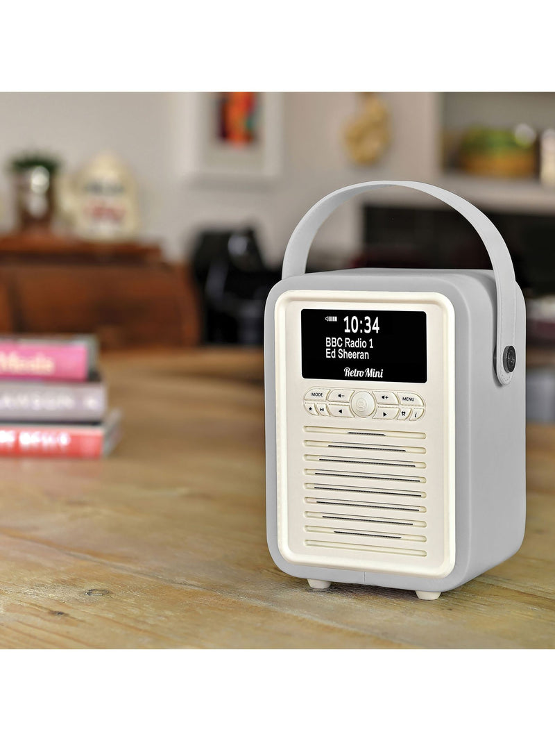 VQ retro DAB radio light grey, imported from the UK