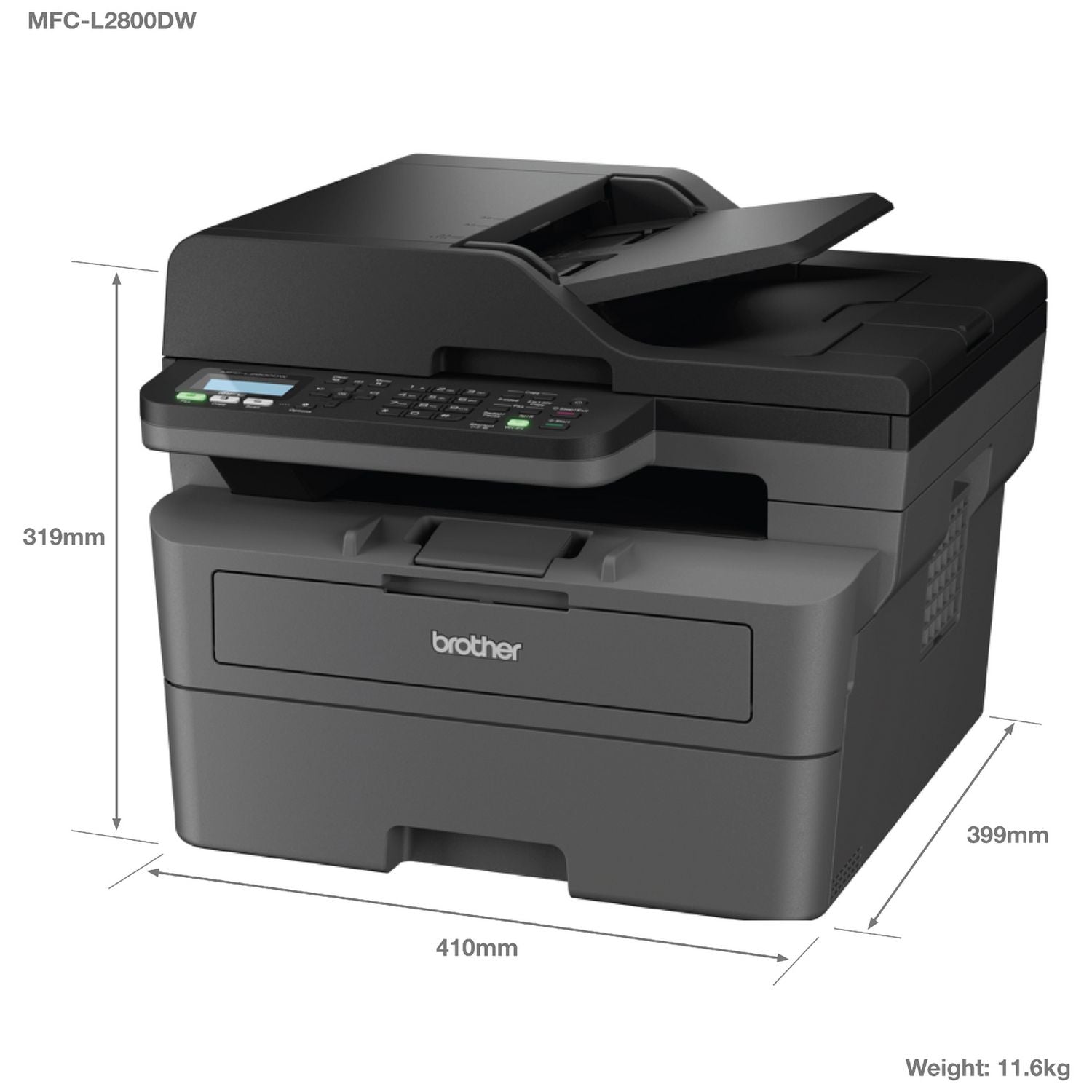 Brother MFC-L2800DW mono laser printer (British brand)