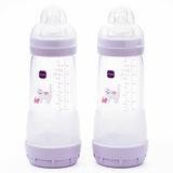 MAM anti-colic baby bottles fast flow teats 320ml 2 pack, UK version
