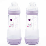 MAM anti-colic baby bottles fast flow teats 320ml 2 pack, UK version