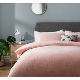 Argos Home teddy fleece blush bedding set single, imported from the UK
