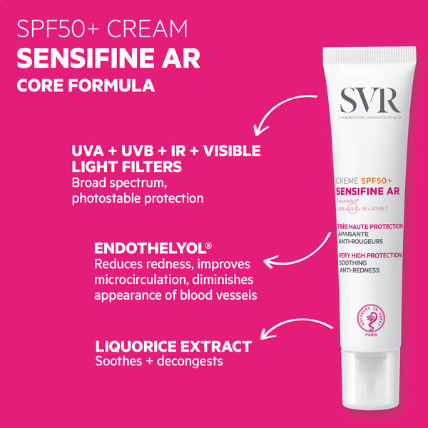 SVR SENSIFINE AR SPF50+ Crème Solaire Apaisante Anti-Rougeurs 40ml